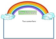 English Worksheet: Rainbow template 