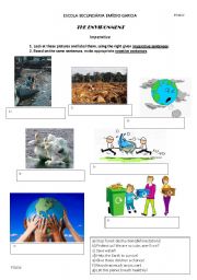 English Worksheet: The imperative-Environment