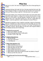 English Worksheet: miss lucy