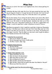 English Worksheet: miss lucy