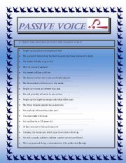 English Worksheet: Passive voice (2 pages)