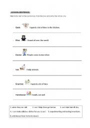 English worksheet: joining sentences