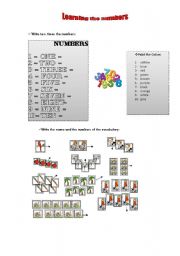English worksheet: Learning NUMBERS