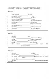 English Worksheet: Present Simple and Continuous