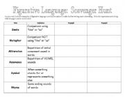 English Worksheet: Figurative Language Scavenger Hunt