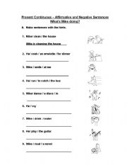 English Worksheet: Present Continuous