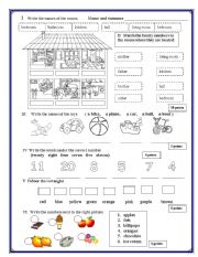 English Worksheet: Test for very young kids