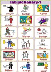 English Worksheet: Job-pictionary-1