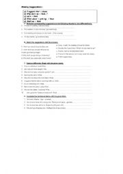 English worksheet: making suggestions