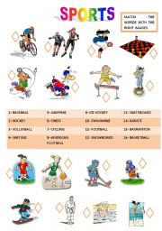 English Worksheet: SPORTS MATCHING