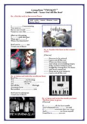 English Worksheet: Songs for teenagers- Twilight