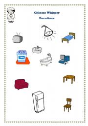 English Worksheet: Chinese whisper furniture