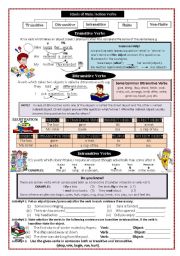 English Worksheet: kinds of action verbs