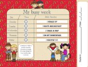 English Worksheet: My busy week