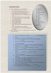 English Worksheet: expressions and phrasal verbs with GET