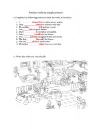 English Worksheet: simple present