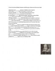 English worksheet: william shakespeare