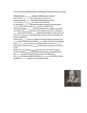English Worksheet: william shakespeare