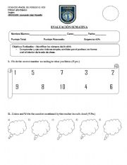 English Worksheet: numbers written test