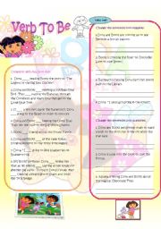 English Worksheet: Verb to be with Dora The Explorer
