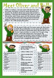 English Worksheet: meet Oliver and Polly 2