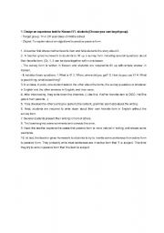 English Worksheet: writing lesson_experience writing 