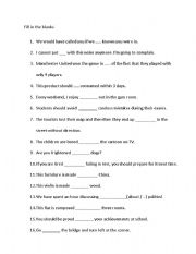 English Worksheet: phrasal verb exercise