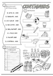 English Worksheet: Containers