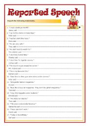 English Worksheet: Reported Speech (with key)