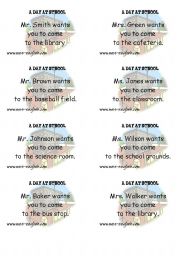English Worksheet: A day at school