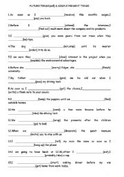 English Worksheet: Future tense & Simple Present Tense