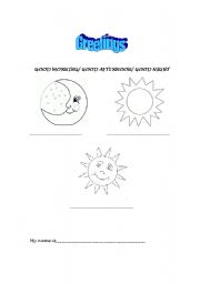 English worksheet: greetings