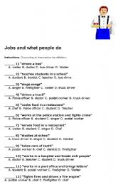 English Worksheet: what peoples do jobs