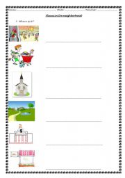 English worksheet: PLACES IN THE NEIGHBORHOOD