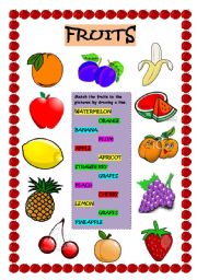 English Worksheet: FRUITS