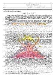 English Worksheet: test about Bob Marley