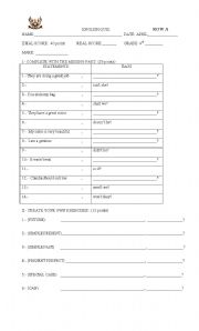 English worksheet: questions tags