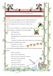 English Worksheet: Camp Granada Project