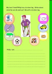 English Worksheet: can cant