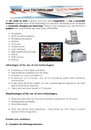 English Worksheet: Work and Technology +Wish+KEY