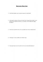 English Worksheet: Manchester Music
