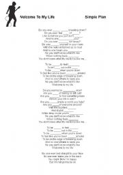 English worksheet: Welcome to my life   lyrics to fill in. BULLY THEME