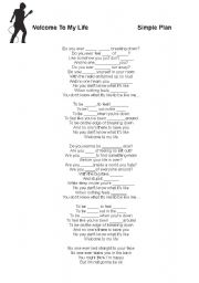 English Worksheet: Welcome to my life   lyrics to fill in. BULLY THEME