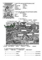 English Worksheet: Springfield city (Simpsons Movie)