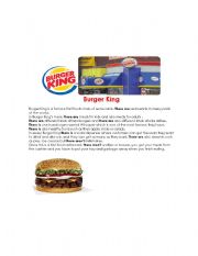 English Worksheet: Burger King