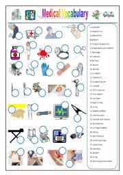 English Worksheet: Medical/Health Vocabulary