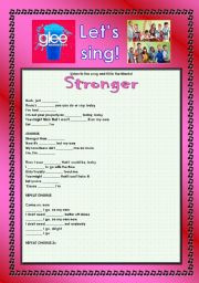 English Worksheet: > Glee Series: Season 2! > SONGS FOR CLASS! S02E02 *.* THREE SONGS *.* FULLY EDITABLE WITH KEY! *.* PART 2/2