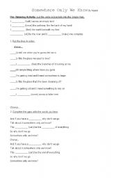 English Worksheet: Song: Somewhere Only we Know - Past Simple