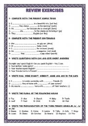 English Worksheet: REVIEW OF ALL BASIC GRAMMAR AND VOCABULARY.YOLANDA