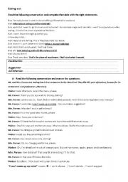 English Worksheet: Eating out